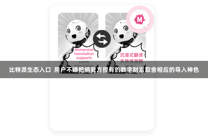 比特派生态入口 用户不错把柄我方捏有的数字财富取舍相应的导入神色