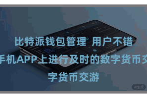 比特派钱包管理  用户不错在手机APP上进行及时的数字货币交游