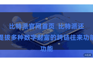 比特派官网首页  比特派还提拔多种数字财富的跨链往来功能